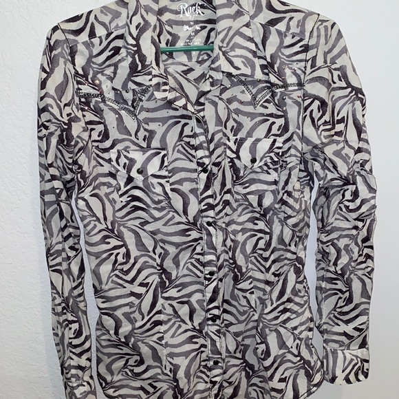 Rock 47 by wrangler cowgirl button down - Picture 1 of 4